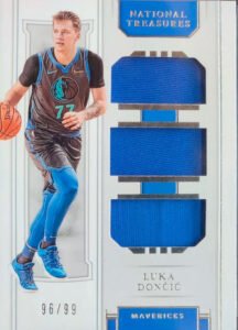 2018 Luka Doncic National Treasures Triple Patch RC Dallas Mavericks /99