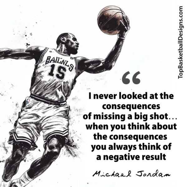 Michael Jorden Quote: I never looked at the consequences of missing a big shot…