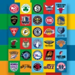 ALL NBA Team Logos: Color Block Grid Mobile Wallpapers